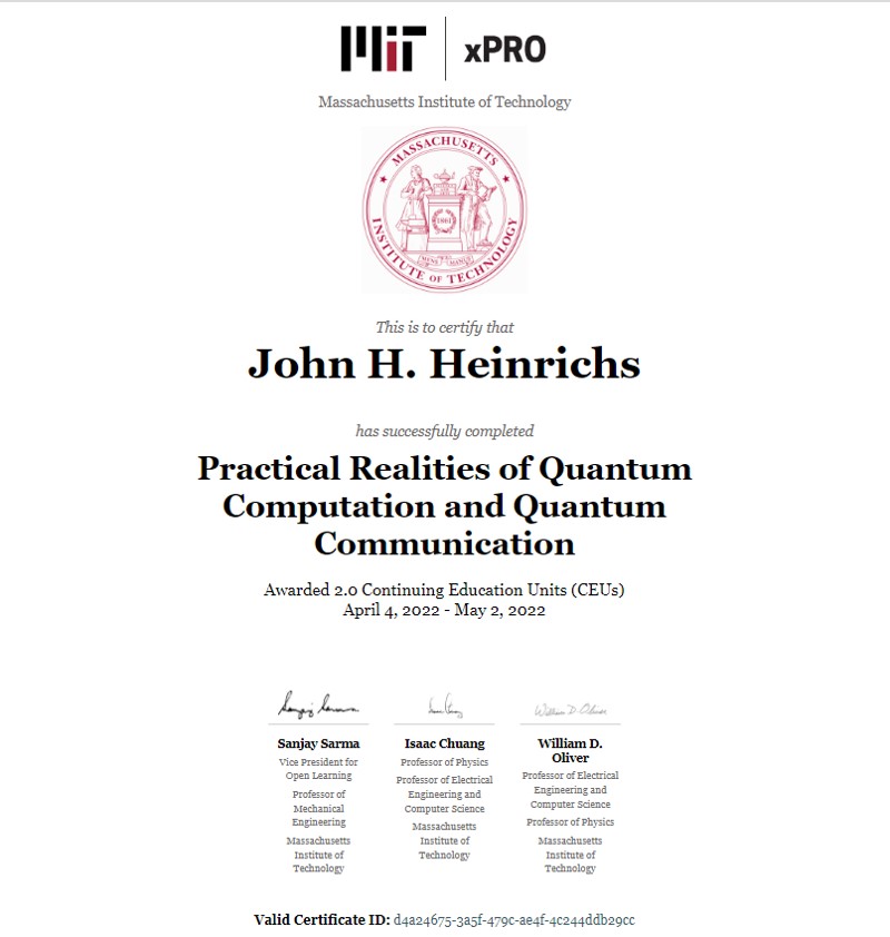 Introduction to Quantum Computing Certification